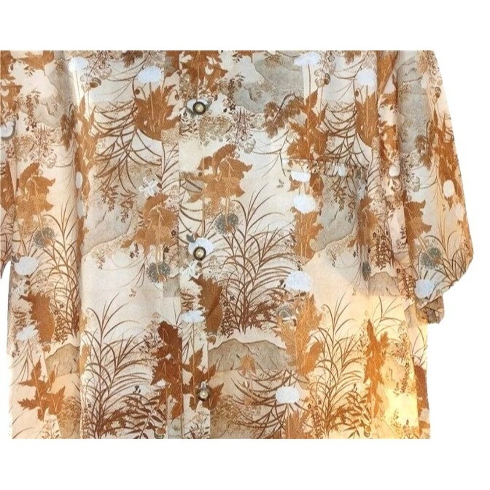 Liberty House of Hawaii Button Down Men XL Tan Vintage Floral Aloha Shirt Hawaii - Picture 6 of 9